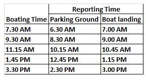 Thekkady Periyar Lake Boating Timing